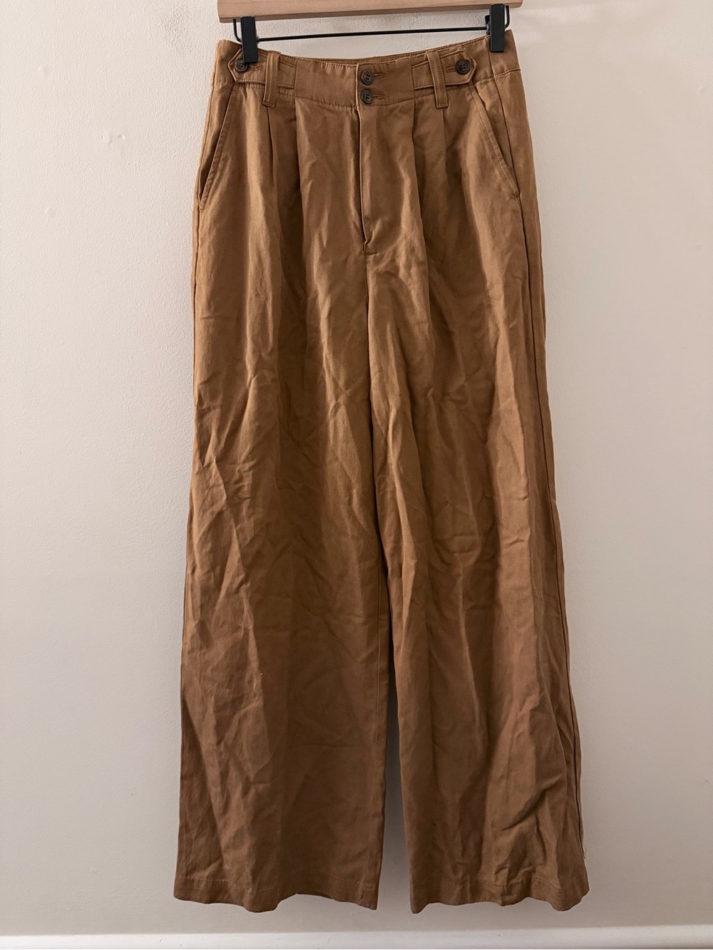 Madewell Wide-Leg Pants in Brown Lyocell Linen blend 2